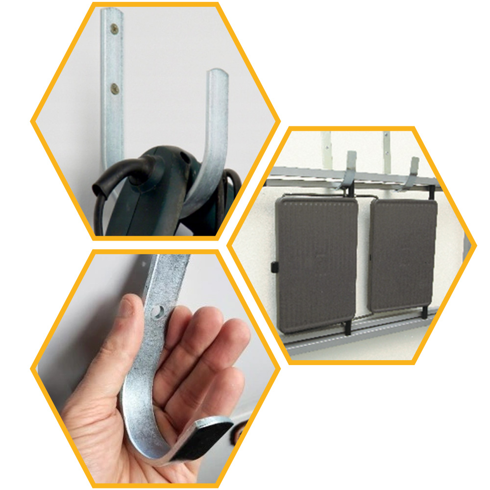 HAK UNIWERSALNY ZAGIĘTY STALOWY UCHWYT GARAŻOWY NA DROBIAZGI 90x30 HMU90 DOMAX